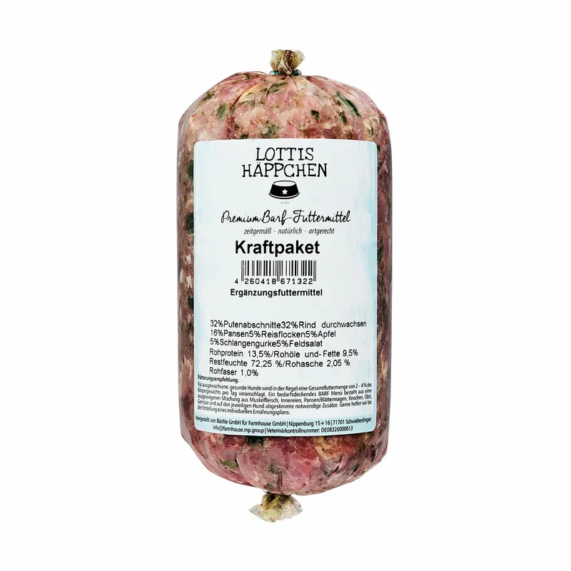 Sparpaket 5 x 500 g LOTTIS HÄPPCHEN Kraftpaket Begrenztes Angebot